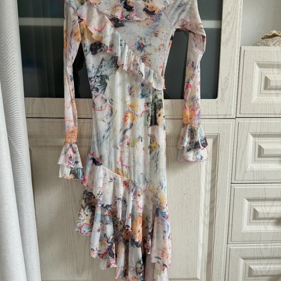 Jean Paul Gaultier Maille pink ruffle dress - Picture 2 of 14